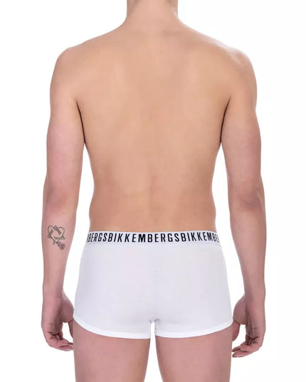 Bikkembergs White Cotton Men Underwear Trunk Pack