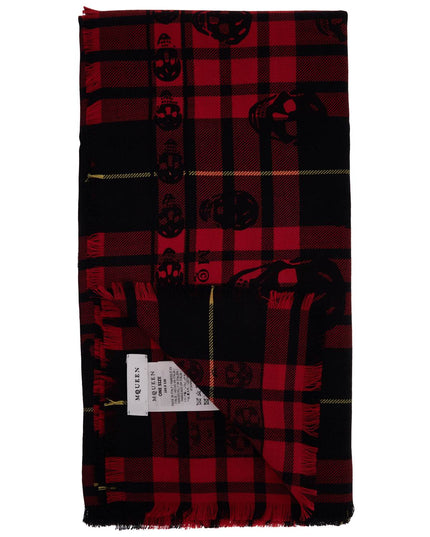 Alexander Mcqueen tartan wool skull scarf in