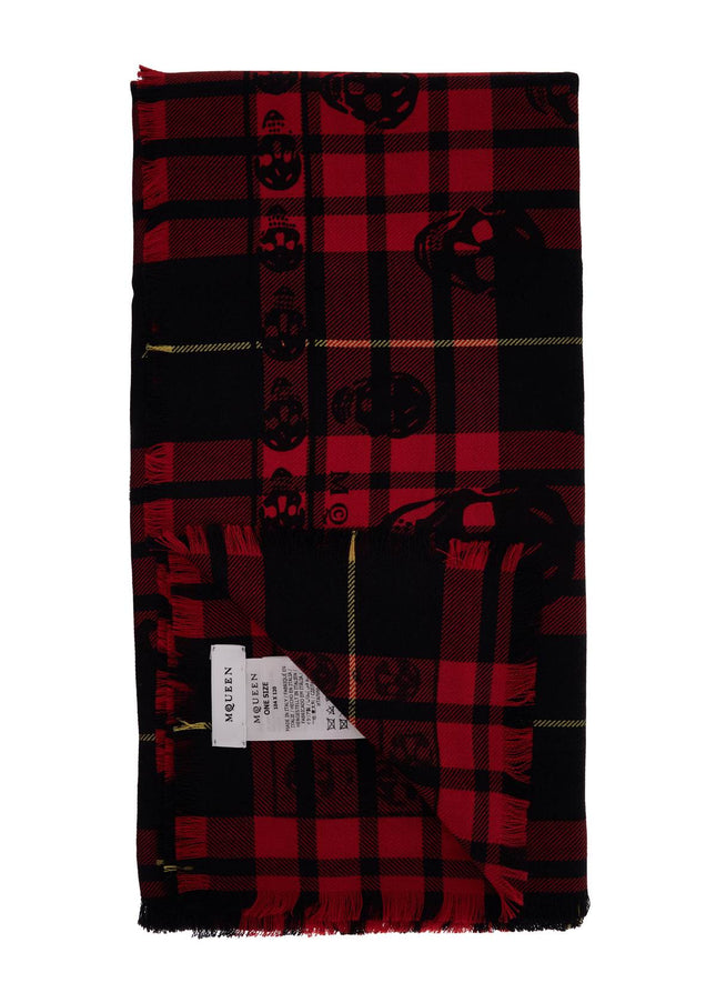 Alexander Mcqueen tartan wool skull scarf in