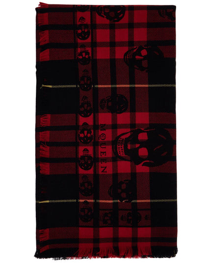 Alexander Mcqueen tartan wool skull scarf in