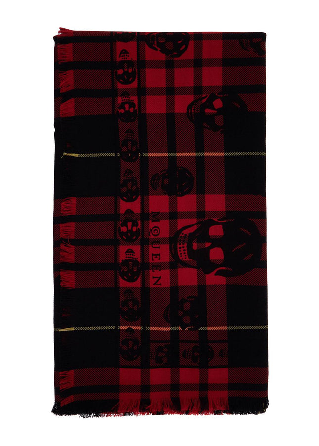 Alexander Mcqueen tartan wool skull scarf in