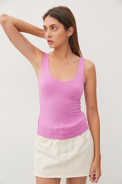 Be Cool Scoop Neck Wide Strap Tank-UHX-RASPBERRY ROSE-S-Urbanheer