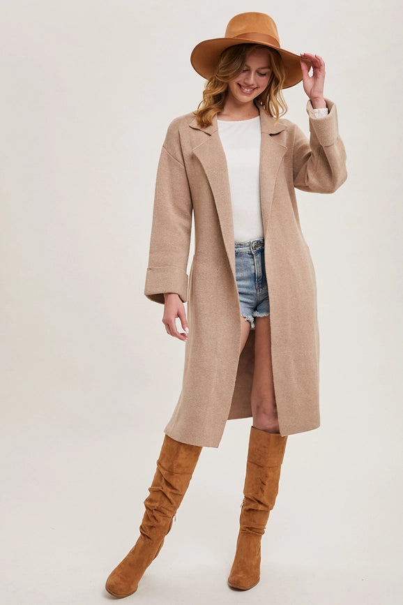 Effortless Knitted Trench Coat LATTE