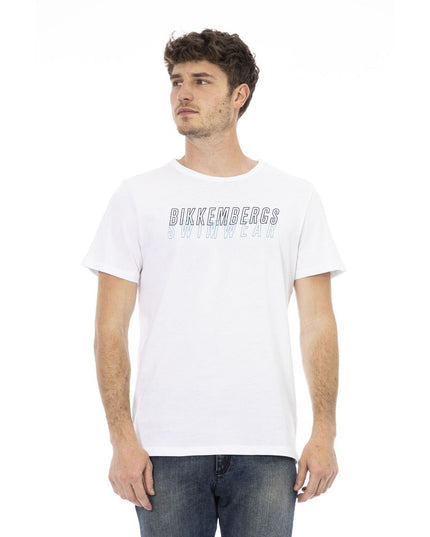 Bikkembergs White Cotton Men T-Shirt