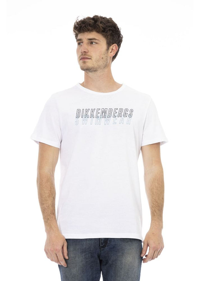 Bikkembergs White Cotton Men T-Shirt