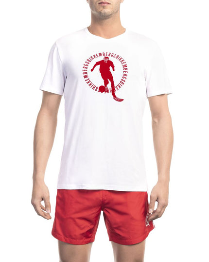 Bikkembergs White Cotton Men T-Shirt