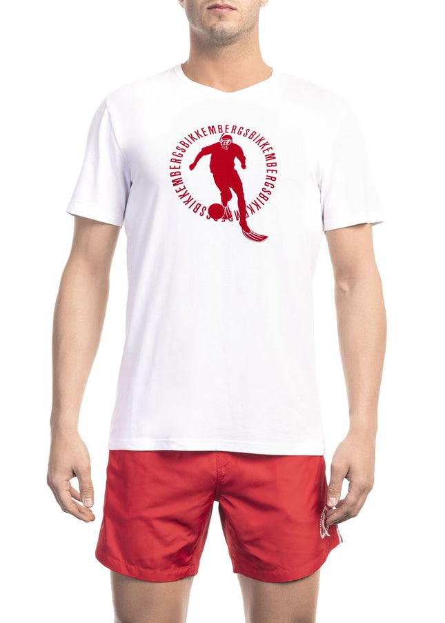 Bikkembergs White Cotton Men T-Shirt