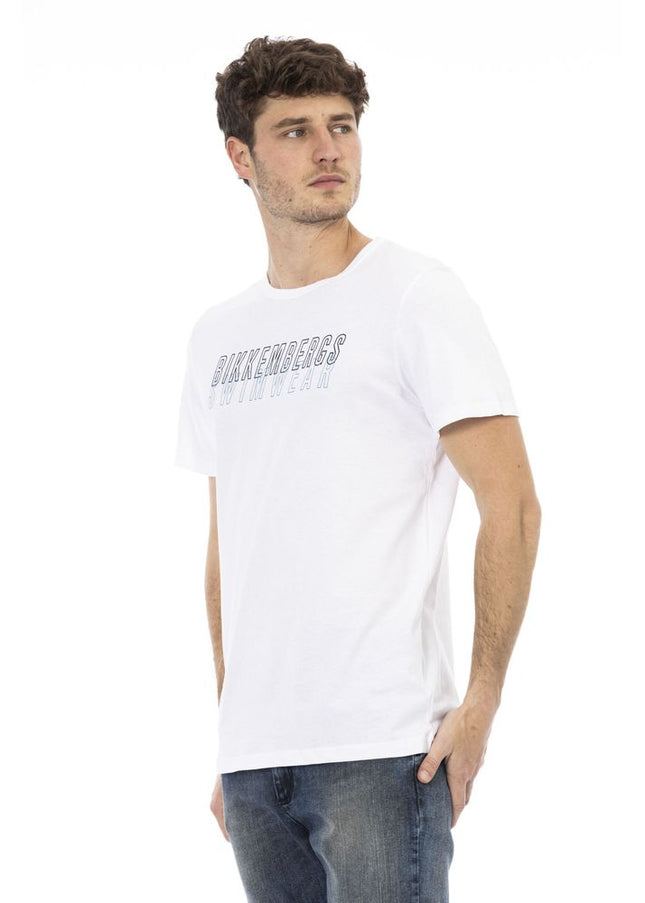 Bikkembergs White Cotton Men T-Shirt