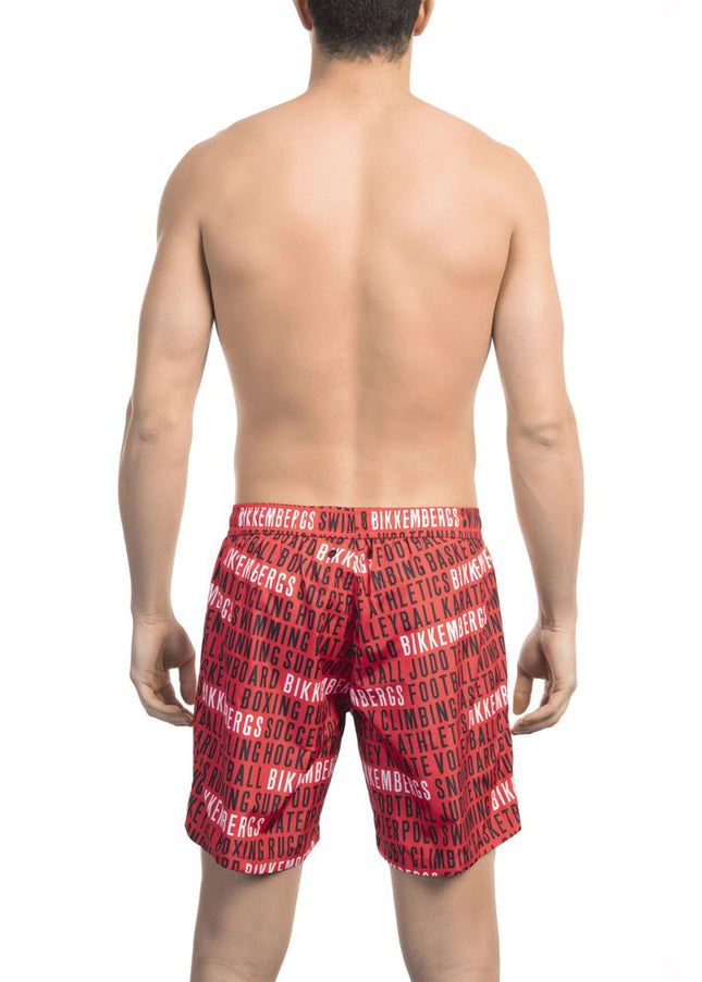 Bikkembergs Red Polyester Men Swim Short