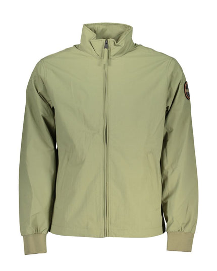 Napapijri Chic Waterproof Green Jacket with Contrast Accents