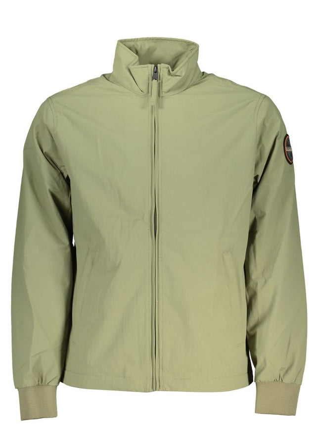 Napapijri Chic Waterproof Green Jacket with Contrast Accents