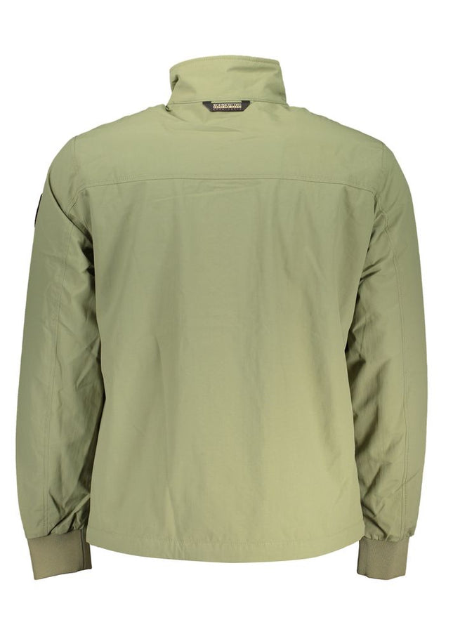 Napapijri Chic Waterproof Green Jacket with Contrast Accents