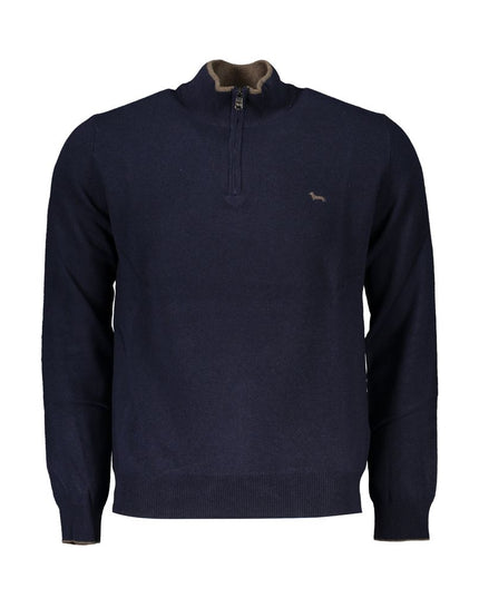 Harmont & Blaine Elegant Contrast Detail Half Zip Sweater