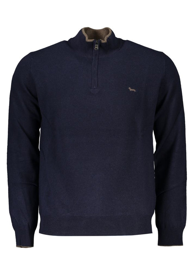 Harmont & Blaine Elegant Contrast Detail Half Zip Sweater