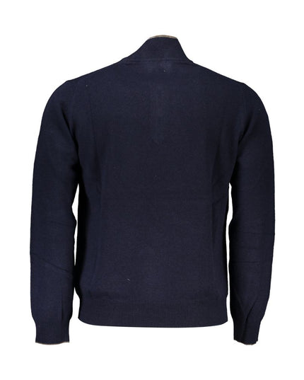 Harmont & Blaine Elegant Contrast Detail Half Zip Sweater