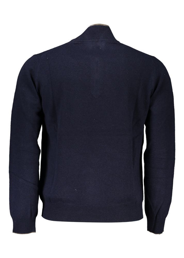 Harmont & Blaine Elegant Contrast Detail Half Zip Sweater