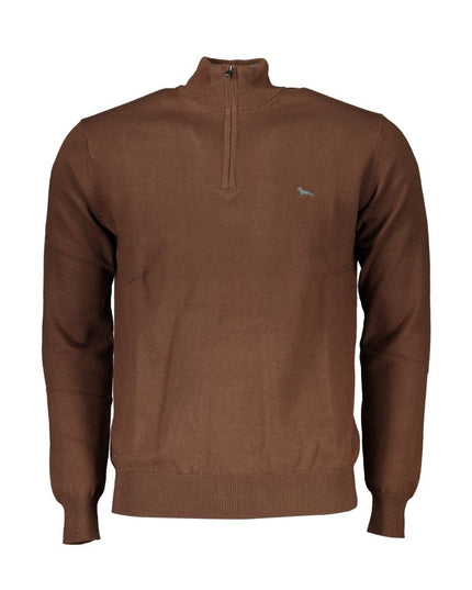 Harmont & Blaine Chic Brown Half-Zip Cotton Sweater