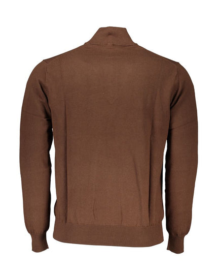 Harmont & Blaine Chic Brown Half-Zip Cotton Sweater