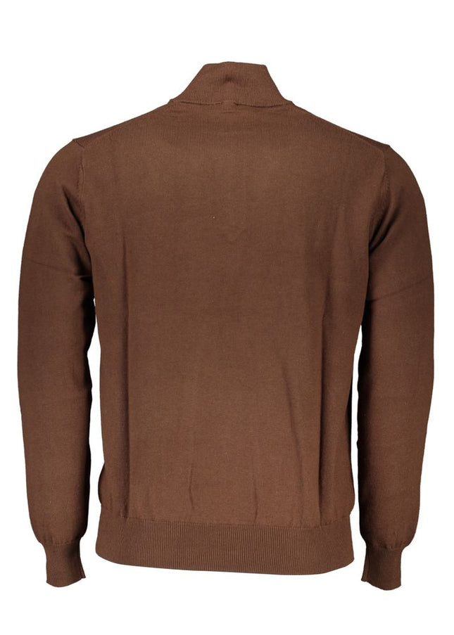 Harmont & Blaine Chic Brown Half-Zip Cotton Sweater