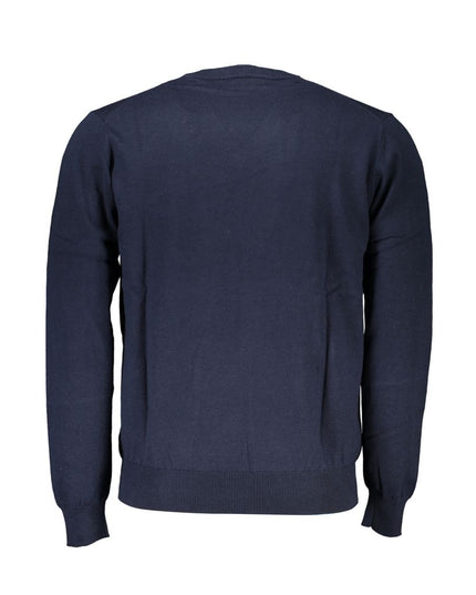 Harmont & Blaine V-Neck Embroidered Blue Sweater