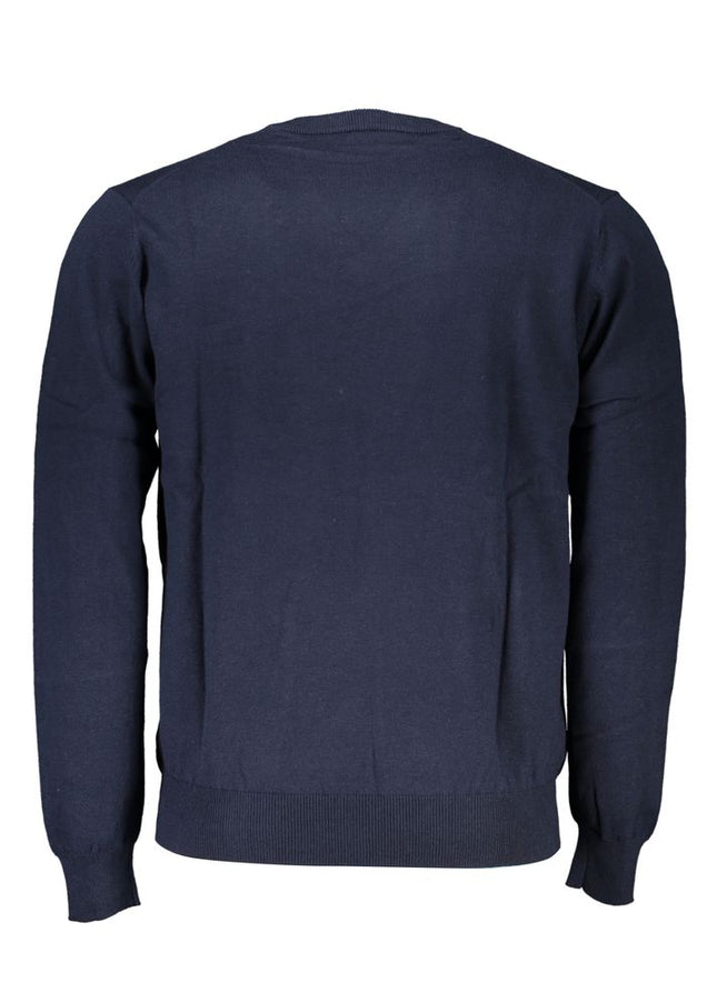 Harmont & Blaine V-Neck Embroidered Blue Sweater