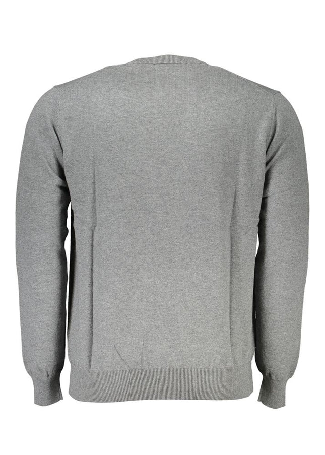 Harmont & Blaine Chic Gray Crew Neck Cotton Blend Sweater