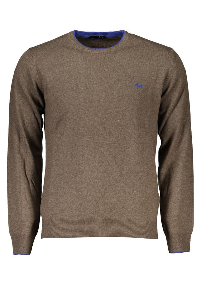 Harmont & Blaine Elegant Crew Neck Contrast Detail Sweater