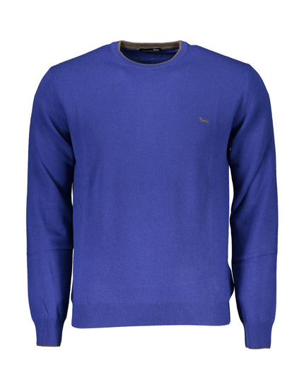 Harmont & Blaine Elegant Blue Crew Neck Cashmere Blend Sweater