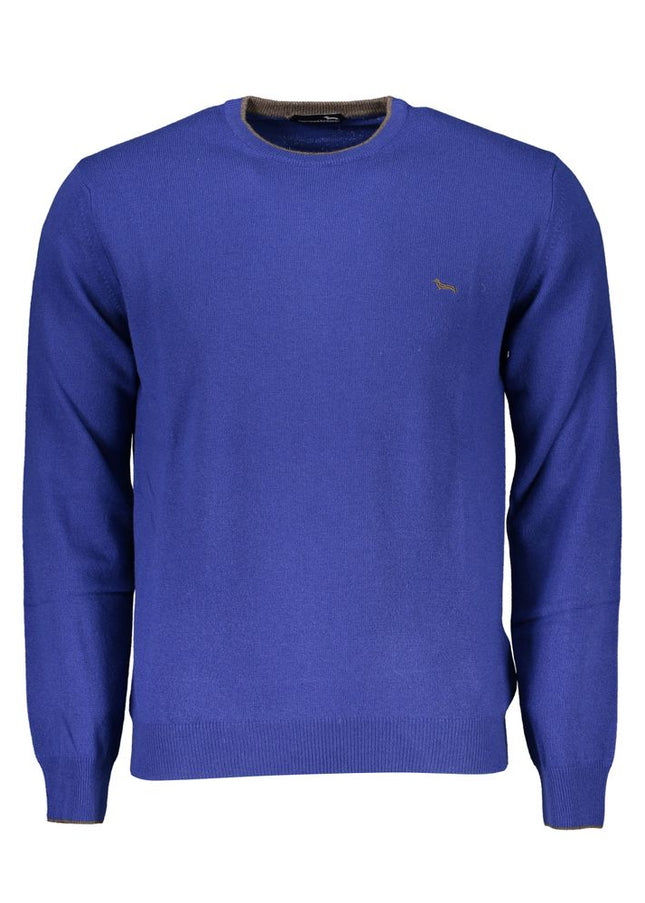 Harmont & Blaine Elegant Blue Crew Neck Cashmere Blend Sweater