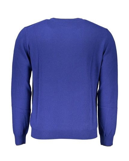 Harmont & Blaine Elegant Blue Crew Neck Cashmere Blend Sweater