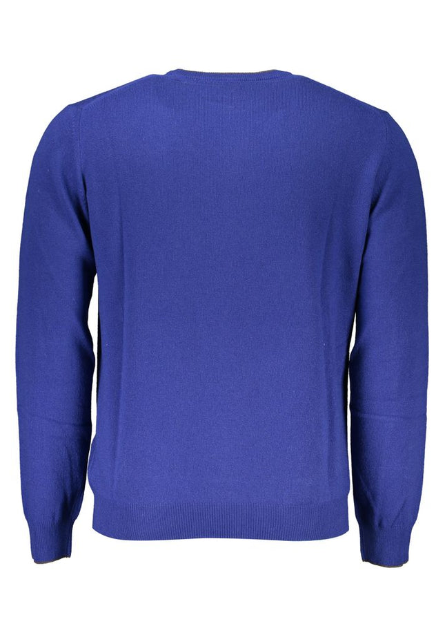 Harmont & Blaine Elegant Blue Crew Neck Cashmere Blend Sweater