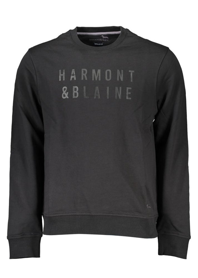 Harmont & Blaine Sleek Black Long-Sleeved Crew Neck Sweatshirt