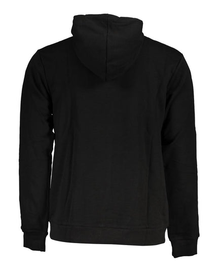 Fila Sleek Black Hooded Sweatshirt with Embroidery