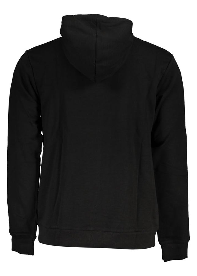 Fila Sleek Black Hooded Sweatshirt with Embroidery