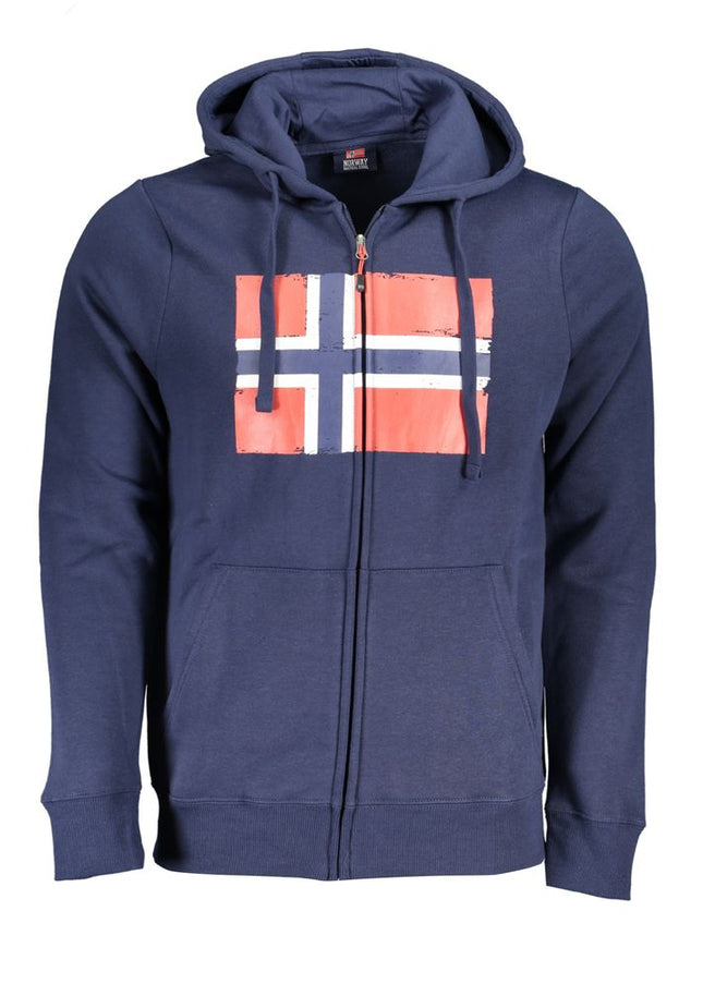 Norway 1963 Elevated Casual Hooded Sweatshirt in Blue