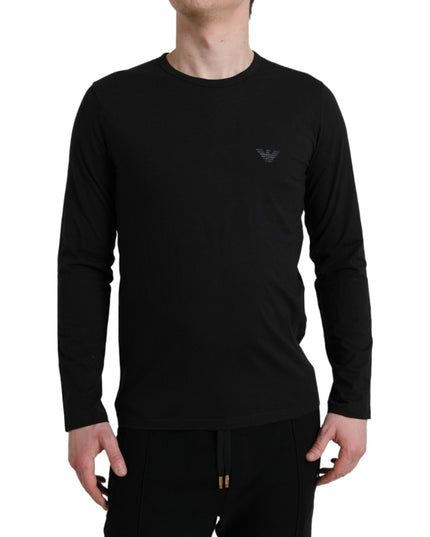 Emporio Armani Black Logo Long Sleeves Underwear Pullover Sweater