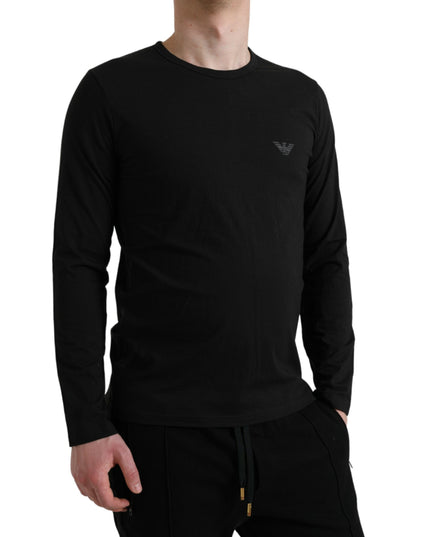 Emporio Armani Black Logo Long Sleeves Underwear Pullover Sweater