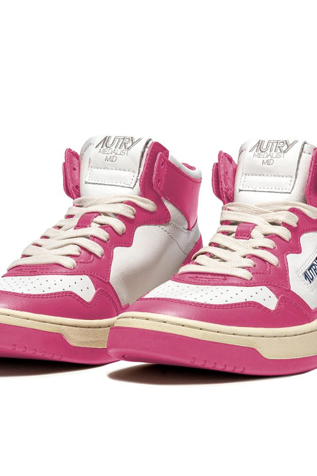 Autry Fuchsia Leather Di Calfskin Sneaker