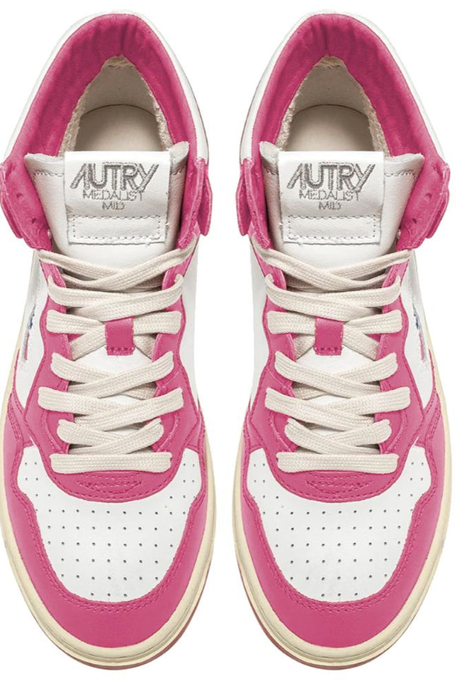 Autry Fuchsia Leather Di Calfskin Sneaker