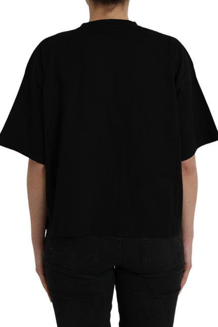 Balenciaga Black Cotton Logo Crew Neck Short Sleeves T-shirt