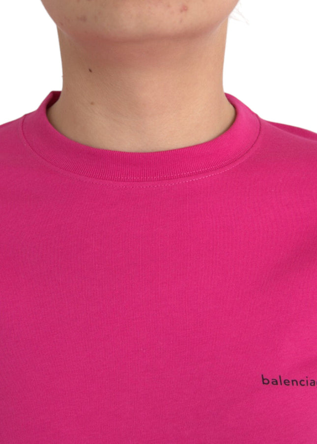 Balenciaga Pink Cotton Crew Neck Short Sleeves Tee T-shirt