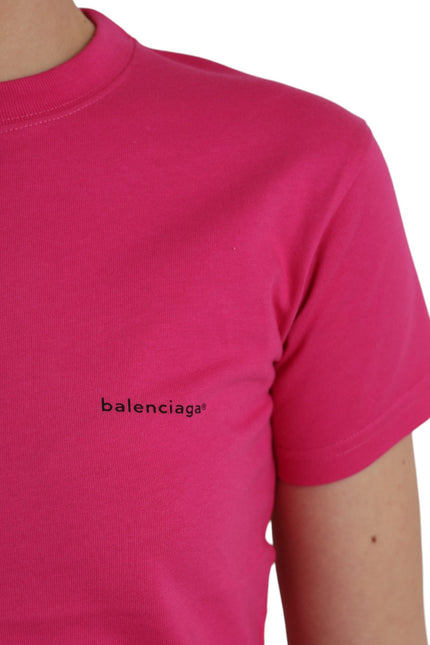 Balenciaga Pink Cotton Crew Neck Short Sleeves Tee T-shirt