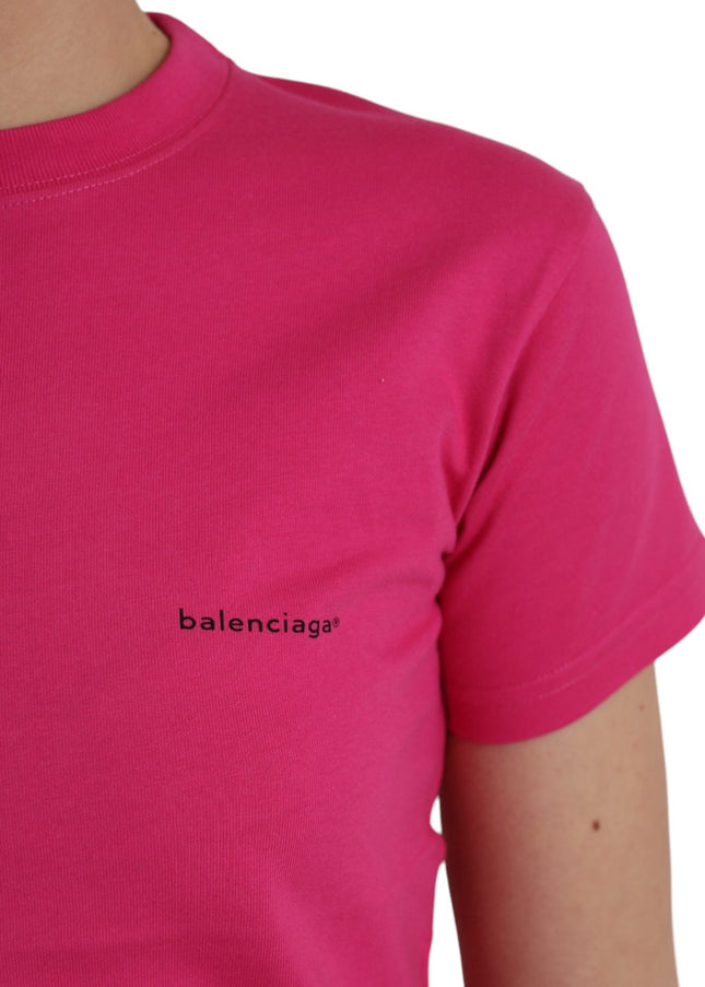 Balenciaga Pink Cotton Crew Neck Short Sleeves Tee T-shirt