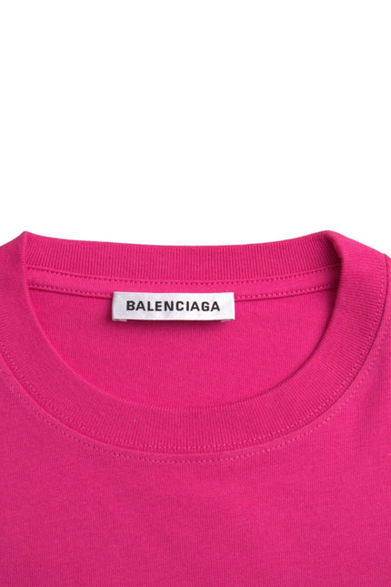 Balenciaga Pink Cotton Crew Neck Short Sleeves Tee T-shirt