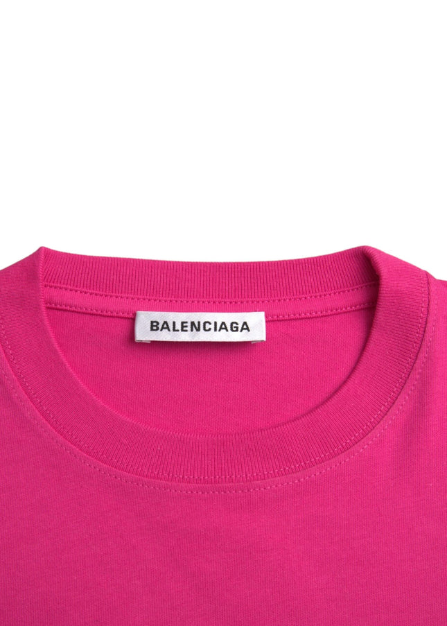 Balenciaga Pink Cotton Crew Neck Short Sleeves Tee T-shirt