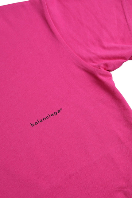 Balenciaga Pink Cotton Crew Neck Short Sleeves Tee T-shirt