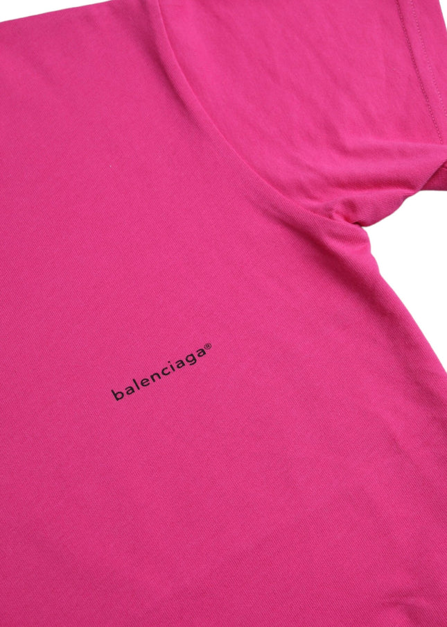 Balenciaga Pink Cotton Crew Neck Short Sleeves Tee T-shirt