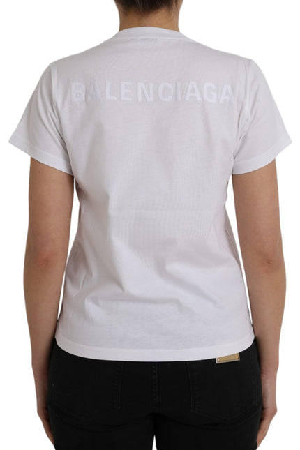 Balenciaga White Cotton Crew Neck Short Sleeves T-shirt