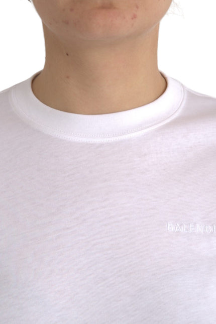 Balenciaga White Cotton Crew Neck Short Sleeves T-shirt