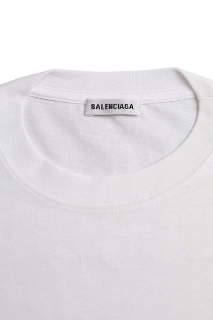 Balenciaga White Cotton Crew Neck Short Sleeves T-shirt